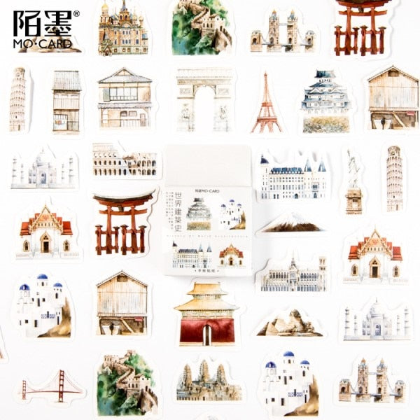 45pcs/box Japanese View Label Stickers Set Decorative Stationery Stickers Scrapbooking Diy Diary Album Stick Label