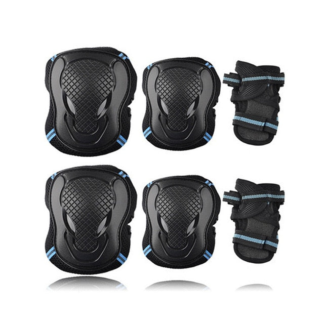 6pcs/set Skateboard Ice Roller Skating Protective Gear Elbow Pads Wrist Guard Cycling Riding Knee Protector for Kids Men Women