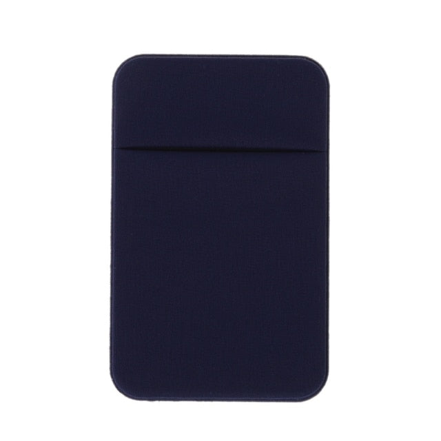 Mobile Phone Credit Card Wallet Holder Pocket Stick-On Adhesive Elastic Tool