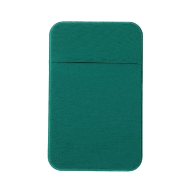 Mobile Phone Credit Card Wallet Holder Pocket Stick-On Adhesive Elastic Tool