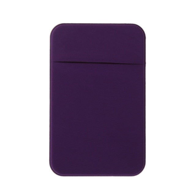 Mobile Phone Credit Card Wallet Holder Pocket Stick-On Adhesive Elastic Tool