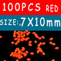 100PCS  Oval Soft Rubber Luminous Fishing Beads Glowing  Sink Beads For Treble Hook Fishing Rigs  Green Red  Fishing Lure Tackle