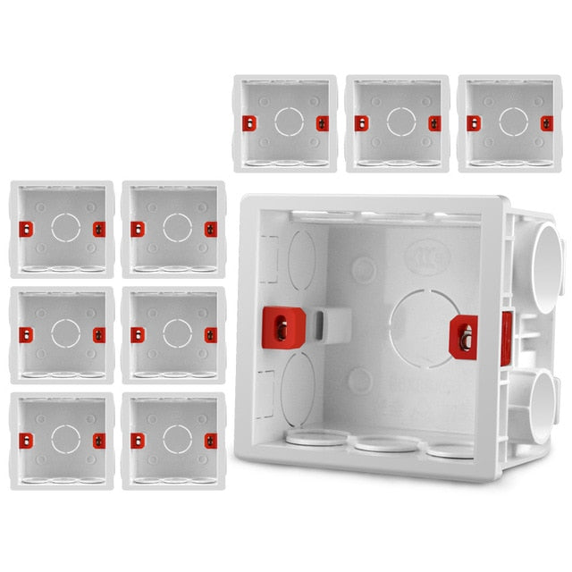 Adjustable 86 Switch socket Box,Mount Back Box Plasterboad 50mm Depth Wall Switch Wall Socket Mounting Cassette BOX Screw Set