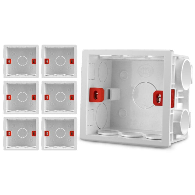 Adjustable 86 Switch socket Box,Mount Back Box Plasterboad 50mm Depth Wall Switch Wall Socket Mounting Cassette BOX Screw Set