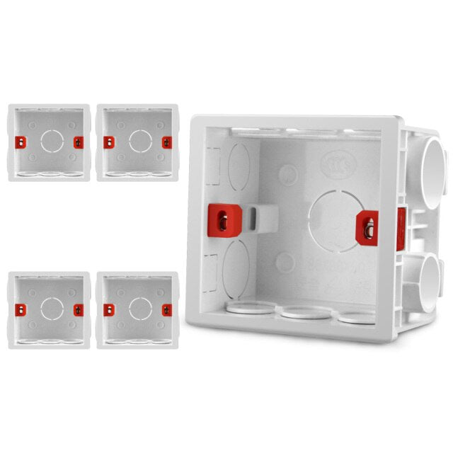 Adjustable 86 Switch socket Box,Mount Back Box Plasterboad 50mm Depth Wall Switch Wall Socket Mounting Cassette BOX Screw Set