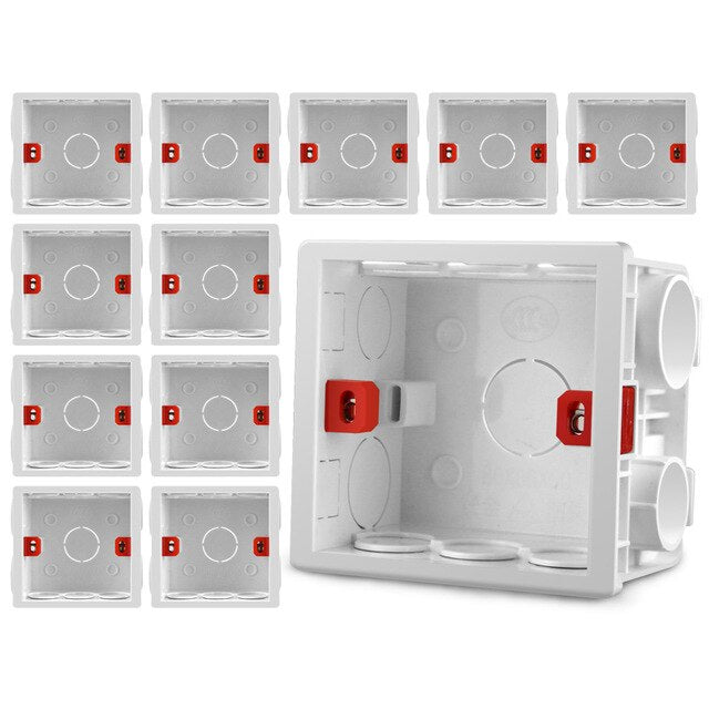 Adjustable 86 Switch socket Box,Mount Back Box Plasterboad 50mm Depth Wall Switch Wall Socket Mounting Cassette BOX Screw Set