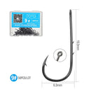 DONQL 50pcs Barbed Fishing Hooks Sea Worm Carp Single Circle Hook Set Fly Fishing Accessories Tackle Carbon Steel Fishhook