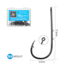 DONQL 50pcs Barbed Fishing Hooks Sea Worm Carp Single Circle Hook Set Fly Fishing Accessories Tackle Carbon Steel Fishhook