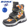 BONA New Popular Style Children Boots Hook & Loop Boys Winter Shoes Round Toe Girls Ankle Boots Comfortable Fast Free Shipping