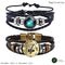2pcs/set 12 Constellation Bracelets Luminous Charm Leather Bracelet Zodiac Horoscope Braided Bangle Men Women Jewelry Wrist Gift