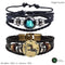 2pcs/set 12 Constellation Bracelets Luminous Charm Leather Bracelet Zodiac Horoscope Braided Bangle Men Women Jewelry Wrist Gift