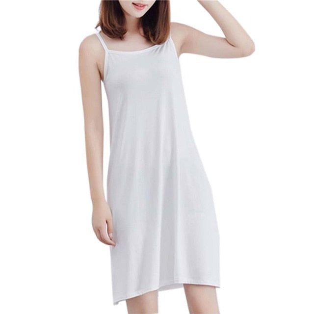 Women Sling Dress Casual Solid Spaghetti Short Dress Sleeveless Dress Slips Under Dress Sexy Ladies Vestido Ropa Mujer