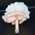IN STOCK Cheapest PE Rose Bridesmaid Wedding Foam flowers Rose Bridal bouquet Ribbon Fake Wedding bouquet de noiva 14 Color