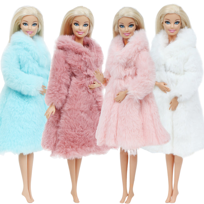 Soft Fur Coat Tops For Barbie Doll