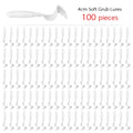 100 Pcs/lot Fishing Lures 40mm 0.4g Wobblers Carp Fishing Soft Bait Swimbait Tail Grub Lures Silicone Artificial Fishing Tackle