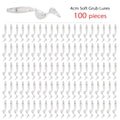 100 Pcs/lot Fishing Lures 40mm 0.4g Wobblers Carp Fishing Soft Bait Swimbait Tail Grub Lures Silicone Artificial Fishing Tackle
