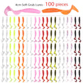 100 Pcs/lot Fishing Lures 40mm 0.4g Wobblers Carp Fishing Soft Bait Swimbait Tail Grub Lures Silicone Artificial Fishing Tackle