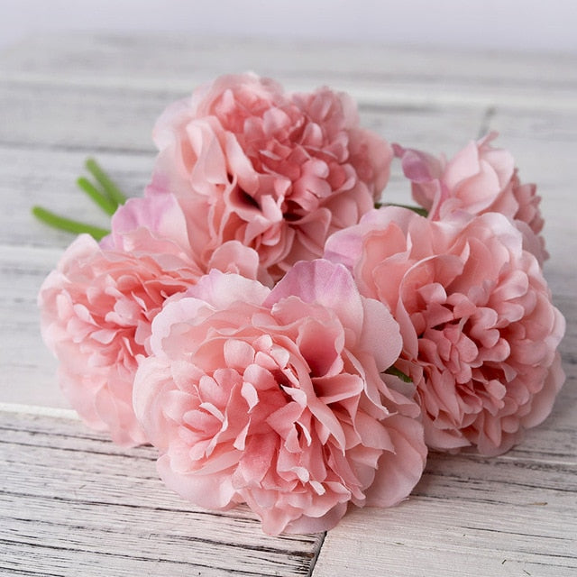 peony artificial artificial silk flowers for home decoration wedding bouquet for bride high quality fake flower faux living room