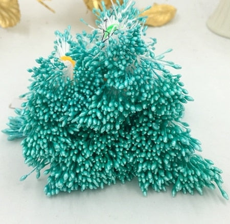 900pcs/lot Random Mixed Double Heads DIY Artificial Mini Pearl Flower Stamen Pistil 1mm Floral Stamen For Wedding Decoration DIY