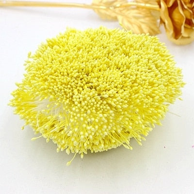 900pcs/lot Random Mixed Double Heads DIY Artificial Mini Pearl Flower Stamen Pistil 1mm Floral Stamen For Wedding Decoration DIY