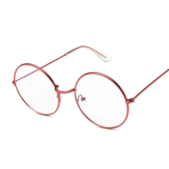 Vintage Round Glasses Clear Lens Fashion Gold Round Metal Frame Glasses Optical Men Women Eyeglass Frame Fake Glasses