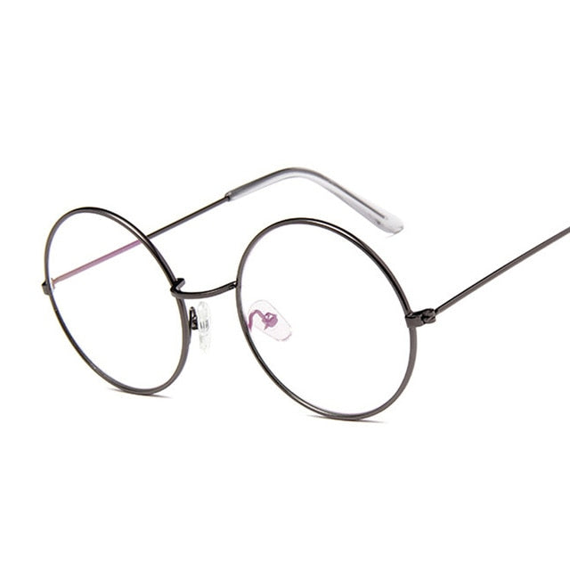 Vintage Round Glasses Clear Lens Fashion Gold Round Metal Frame Glasses Optical Men Women Eyeglass Frame Fake Glasses