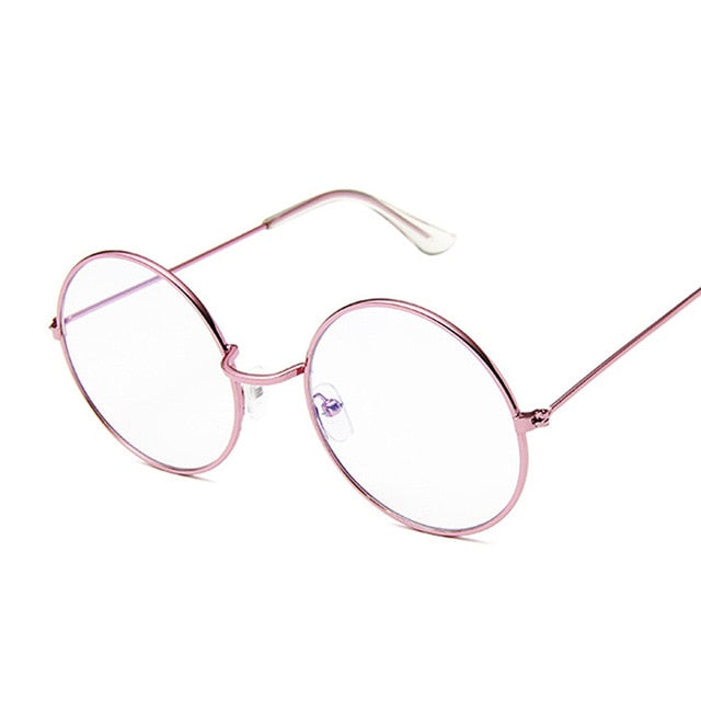Vintage Round Glasses Clear Lens Fashion Gold Round Metal Frame Glasses Optical Men Women Eyeglass Frame Fake Glasses