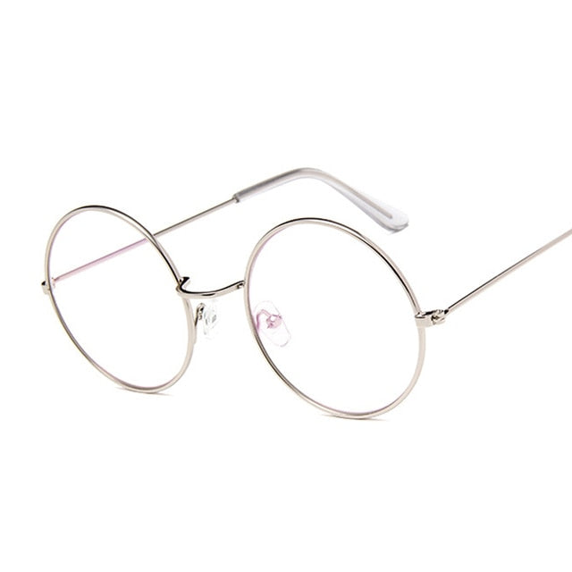 Vintage Round Glasses Clear Lens Fashion Gold Round Metal Frame Glasses Optical Men Women Eyeglass Frame Fake Glasses
