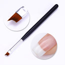 French Tip Nail Brush Silver Black Handle Half Moon Shape Acrylic Painting Drawing Pen  Nail Art Tool