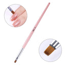 French Tip Nail Brush Silver Black Handle Half Moon Shape Acrylic Painting Drawing Pen  Nail Art Tool