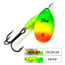 FTK 1PC Spinner Bait 3.2g 4.3g 6.1g 9.6g 13.6g Spinner Bait Spoon Fishing Bass Lure With Treble Hook Tackle High Quality