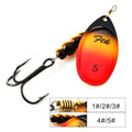 FTK 1PC Spinner Bait 3.2g 4.3g 6.1g 9.6g 13.6g Spinner Bait Spoon Fishing Bass Lure With Treble Hook Tackle High Quality