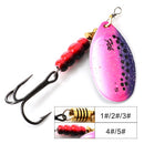 FTK 1PC Spinner Bait 3.2g 4.3g 6.1g 9.6g 13.6g Spinner Bait Spoon Fishing Bass Lure With Treble Hook Tackle High Quality