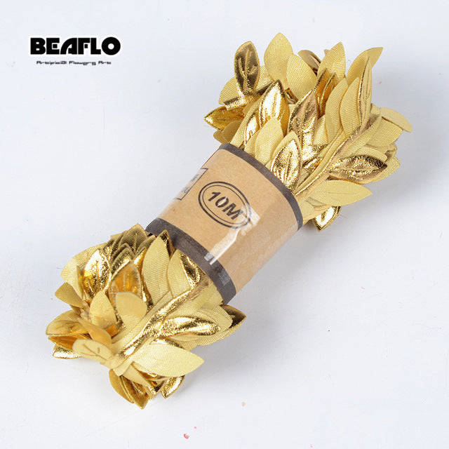 10M Artificial Vine Leaf Decoration Vivid Rattan Leaf Vagina Grass Fake Plants Cord String Leaves For Home Garden Party Decor