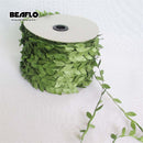 10M Artificial Vine Leaf Decoration Vivid Rattan Leaf Vagina Grass Fake Plants Cord String Leaves For Home Garden Party Decor