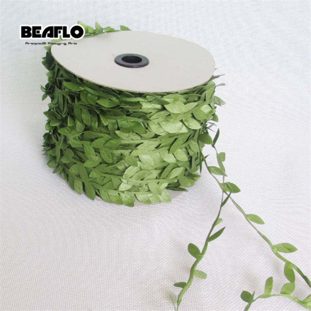 10M Artificial Vine Leaf Decoration Vivid Rattan Leaf Vagina Grass Fake Plants Cord String Leaves For Home Garden Party Decor