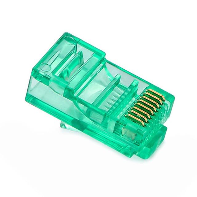 JONSNOW 20/50/100PCS RJ45 Ethernet Cables Module Plug Network Connector RJ-45 Crystal Heads Cat5 Color Cat5e Gold Plated Cable