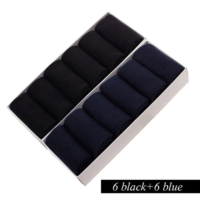 12 Pairs/Lot Plus Size Men's Cotton Socks Business Men Deodorant Crew Socks Breathable Male Solid Color US size(7-11.5) EU 39-48