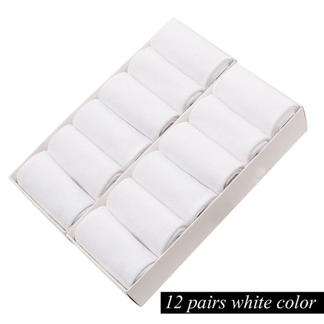 12 Pairs/Lot Plus Size Men's Cotton Socks Business Men Deodorant Crew Socks Breathable Male Solid Color US size(7-11.5) EU 39-48