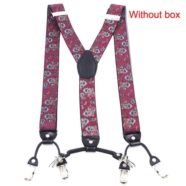 Men Elegant Adjustable Elastic Suspenders With  Clip-on Braces