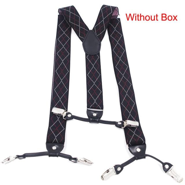 Men Elegant Adjustable Elastic Suspenders With  Clip-on Braces