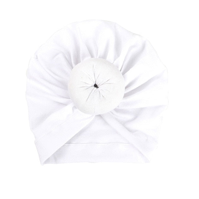 Cute Cotton Blend Baby Turban Hat Newborn Beanie Caps Kids Girls Headwear Infant Toddler Shower Hat Birthday Gift Photo Props