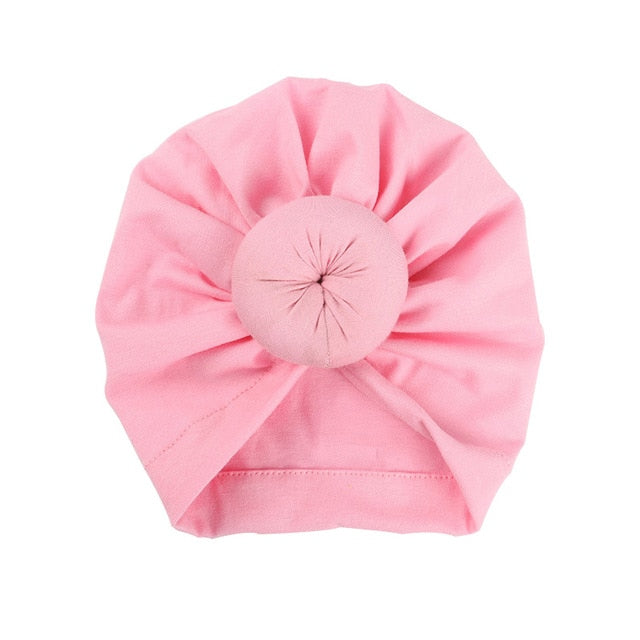 Cute Cotton Blend Baby Turban Hat Newborn Beanie Caps Kids Girls Headwear Infant Toddler Shower Hat Birthday Gift Photo Props