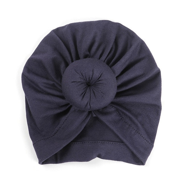 Cute Cotton Blend Baby Turban Hat Newborn Beanie Caps Kids Girls Headwear Infant Toddler Shower Hat Birthday Gift Photo Props