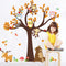 Cartoon Forest Tree Branch Animal Wall Stickers