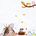 Cartoon Forest Tree Branch Animal Wall Stickers