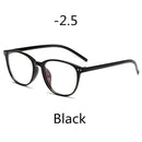 Elbru -1 -1.5 -2 -2.5 -3 -3.5 -4 -4.5 -5.0 -5.5 -6.0 Classic Rivets Myopia Glasses With Degree Women Men Black Glasses Frame