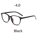 Elbru -1 -1.5 -2 -2.5 -3 -3.5 -4 -4.5 -5.0 -5.5 -6.0 Classic Rivets Myopia Glasses With Degree Women Men Black Glasses Frame