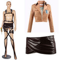 Hot Anime Attack on Titan Cosplay Shingeki no Kyojin Jacket Recon Corps Leather Skirt Hookshot Belts Suspenders Ackerman Costume