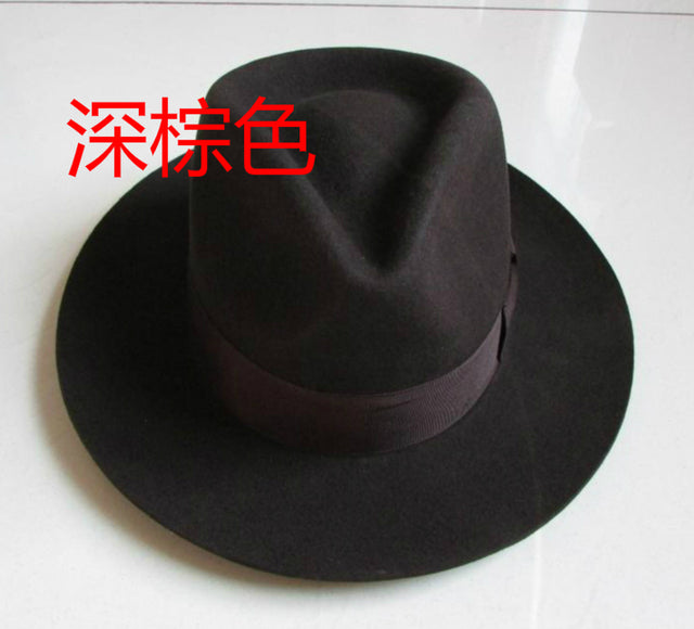 Wool Fedora Hat Unisex Felt Fedoras Hats Adult Fashion Trilby Hats Popular Headwear Wool Fedora Trilby Hats Man's Cap  B-8130